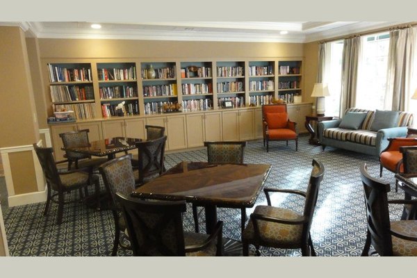 The library is used for other activities than just reading.  For example, communion services occur here every Friday morning, games are played, various club meetings, etc.