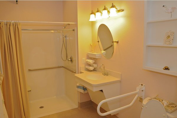 Accessible full bathroom connected to each bedroom