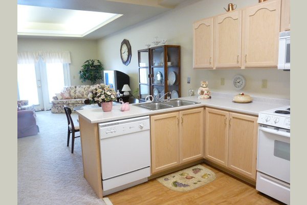 Our apartments are equipped with full size appliances, including washer and dryer.  Full size kitchens with a dishwasher, microwave, stove, and large refrigerator. 