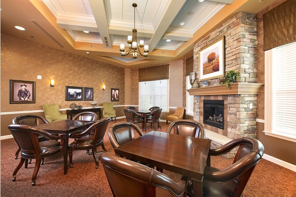 Residents gather and socialize in our Club Room located in the commons.