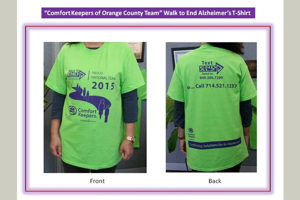 Comfort Keepers is participating in this year's Alzheimer's Walk in Orange County, California. 

Walks are in Laguna Niguel (Oct 24) & Anaheim (Angel Stadium) on Nov 14, 2015. Both are Saturday events!