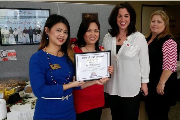 Best of 2015 Award presented by Senior Advisor Ms. Holly Mallick at Comfort Keepers Buena Park Office in timed for our Annual Christmas Party - December 2015