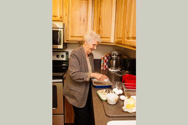 Our kitchen is often used for cooking classes or WOW moments for our residents to practice their famous life long recipes. 