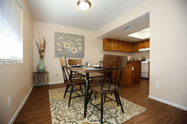 Most apartment choices have a Dining Room area in the floor plan