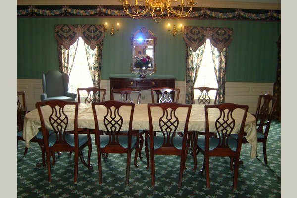Our private dining room where residents have coffee socials daily.  Available for residents and their families to book (at no charge) for private parties, celebrations, etc.
