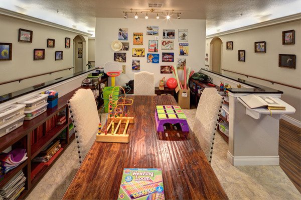 One of our well-appointed activity areas. We tend to focus on activities with a significant physical component to get our residents active.