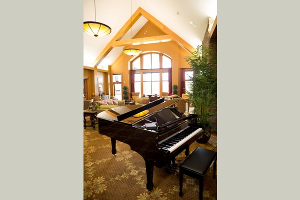 A player piano fills the lobby common areas with music throughout the day.