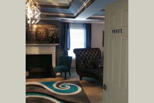 Private master suite  private seating area