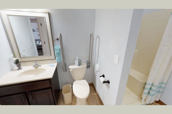 All of our apartments have walk in showers with built in seats for the comfort of our residents.