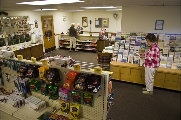 Luther Manor has two on-site convenience stores featuring groceries, treats, sundry items, personal care products, and greeting cards. They're affectionately known as the Manor Mart and the Little Shoppe.