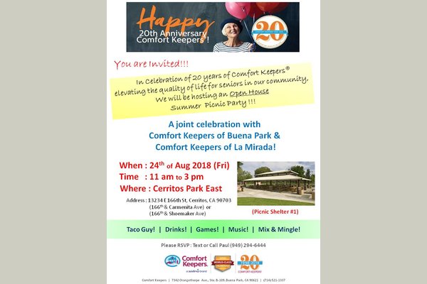 Comfort Keepers Invitation Flyer
> Shared to Clients (families), Community Resource Partners, Staffs & Caregivers

> Successful event attended by almost seventy (70) individuals