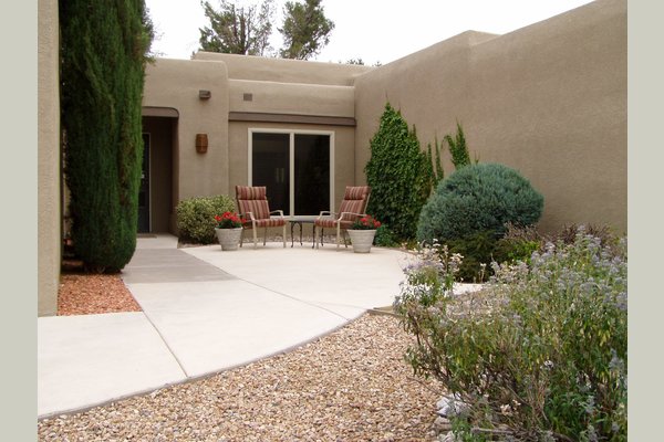 Patio view from drive way parking