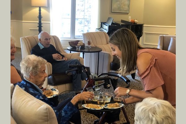 Celebrating special days with our residents is one of our most favorite activities. This is in our open living room as you enter the building.