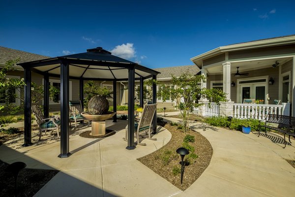 One of three outside courtyards