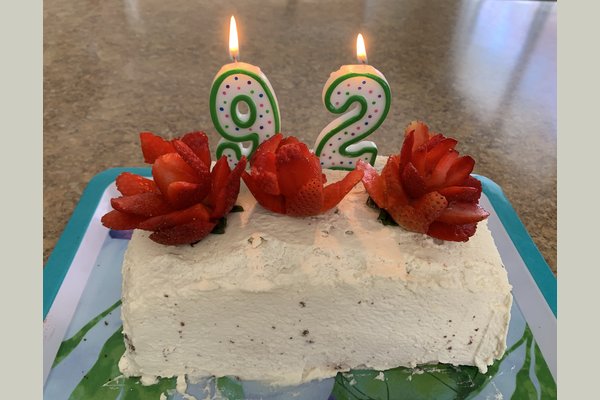 Last July, we made a homemade chocolate cake from scratch to celebrate our resident's 92nd birthday. Her family gathered outside the window and sang a birthday song! Everyone shared the cake and really loved it! 
