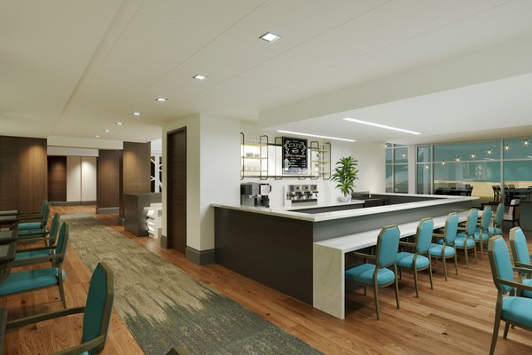 Warm and welcoming front lobby Bistro.  Grab a coffee and have a great conversation!