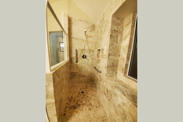 Modern wheelchair accessible Roll-in Shower