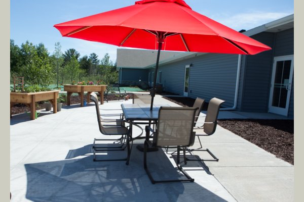 Residents and families are encouraged to use all of The Koselig House as their own home.  Many find our secured courtyard sitting area to be a perfect place for shared conversation or even outside dining. 