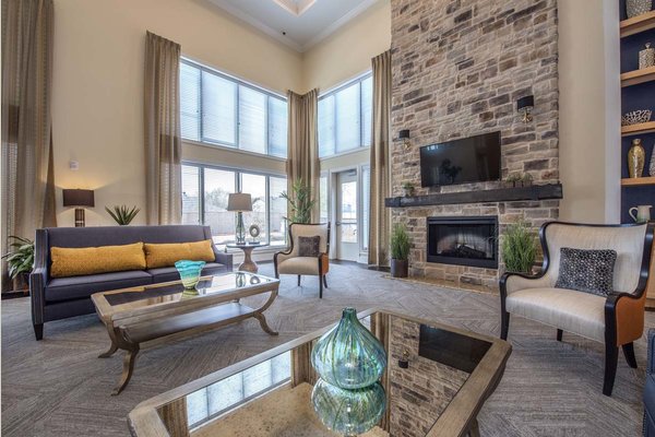 Sitting area with fireplace