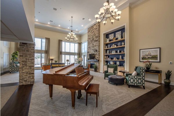 Sitting area with piano