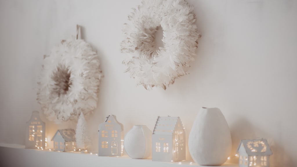 An all white decor is a simple way to make preparing your home for the holidays easier