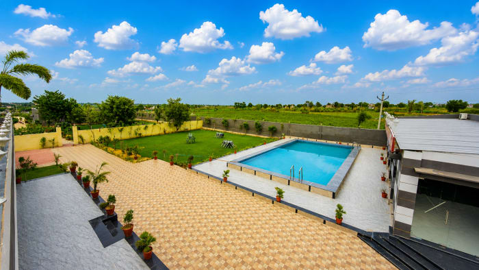 Party hall and event space at Sand Dunes Stay full property, private venue near Jaipur