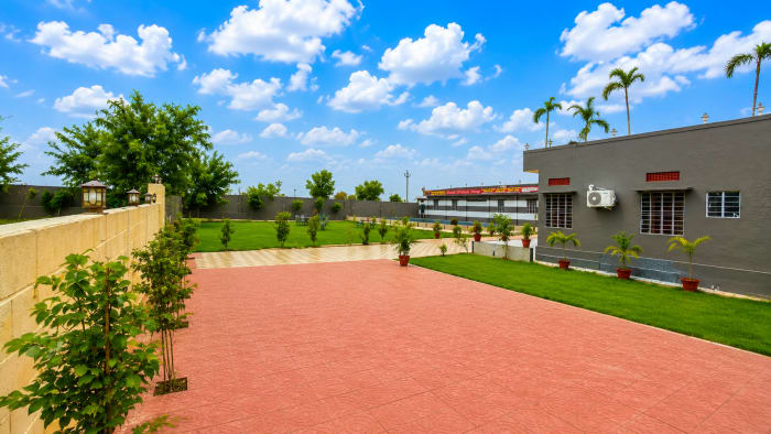 Three garden areas at Sand Dunes Stay full property estate, Bagru Jaipur