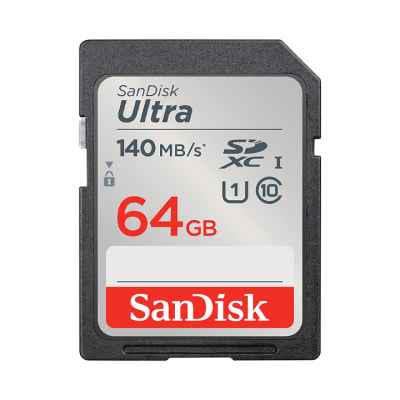 SanDisk Ultra SDXC 64GB UHS-I card 140MB/s Class 10