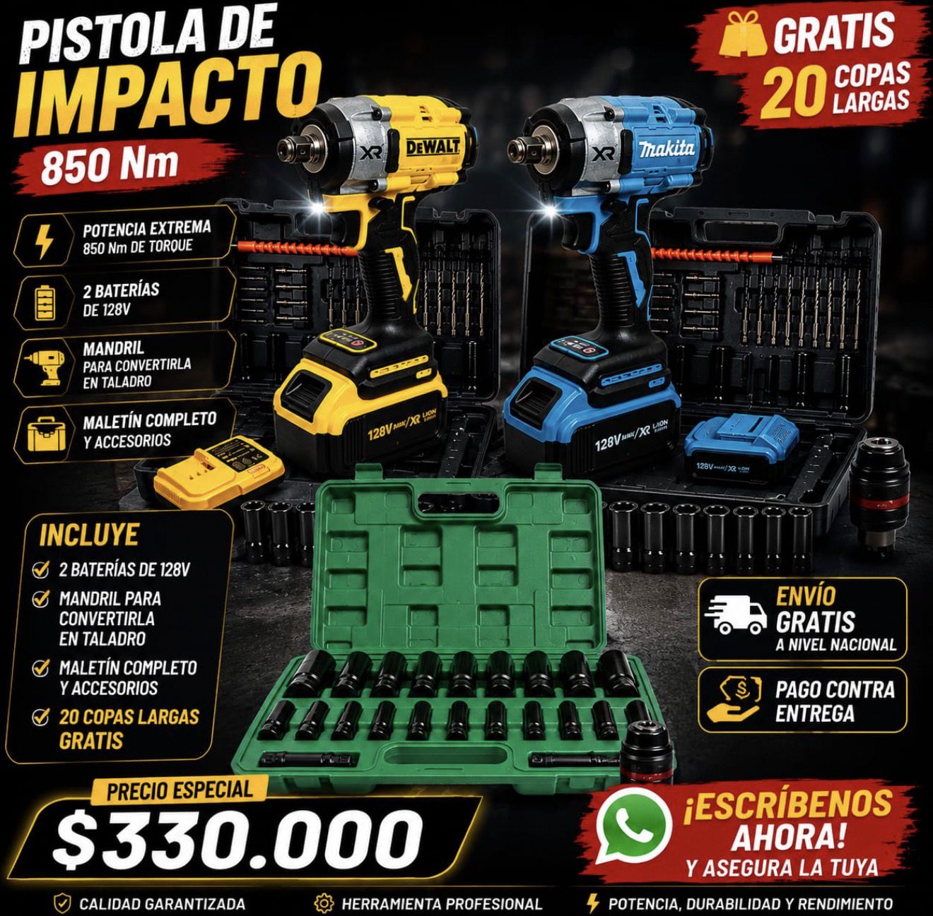 PISTOLA DE IMPACTO 128V - Imagen 4 | Herramientas RoCa