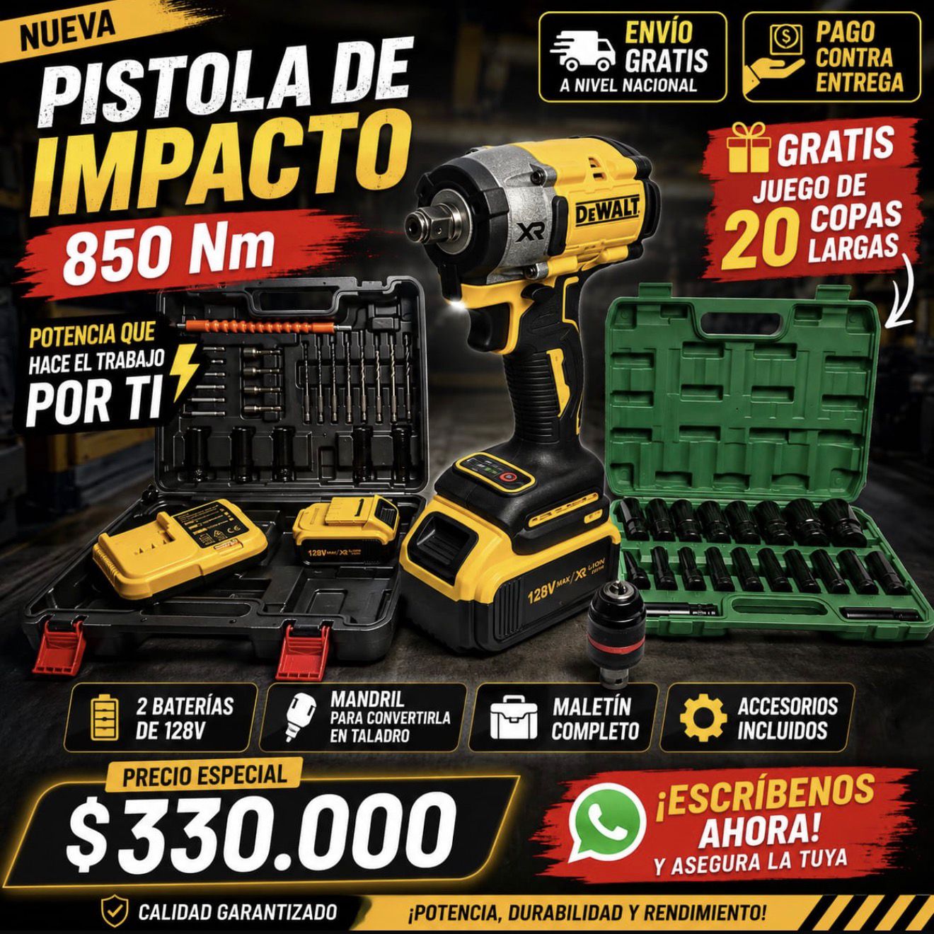 PISTOLA DE IMPACTO 128V - Imagen 5 | Herramientas RoCa