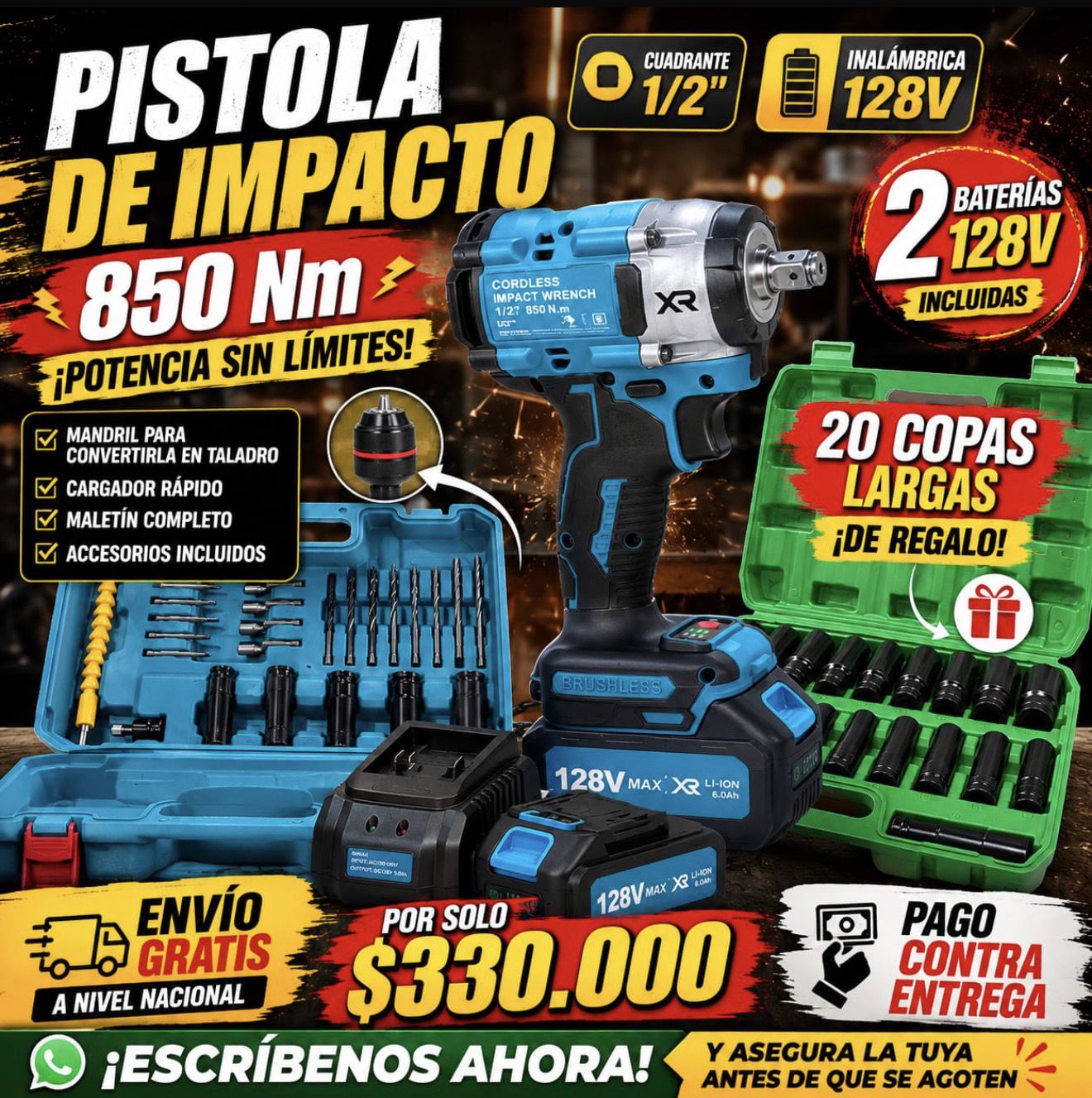 PISTOLA DE IMPACTO 128V - Imagen 6 | Herramientas RoCa