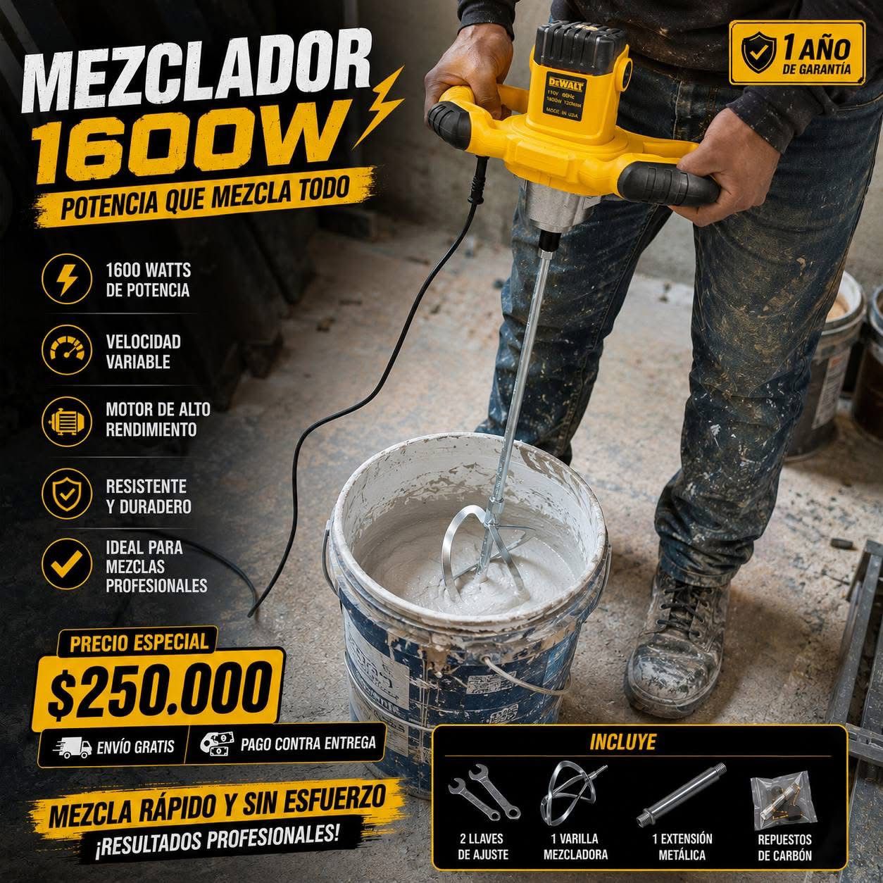 TALADRO MEZCLADOR 1600W - Imagen 1 | Herramientas RoCa