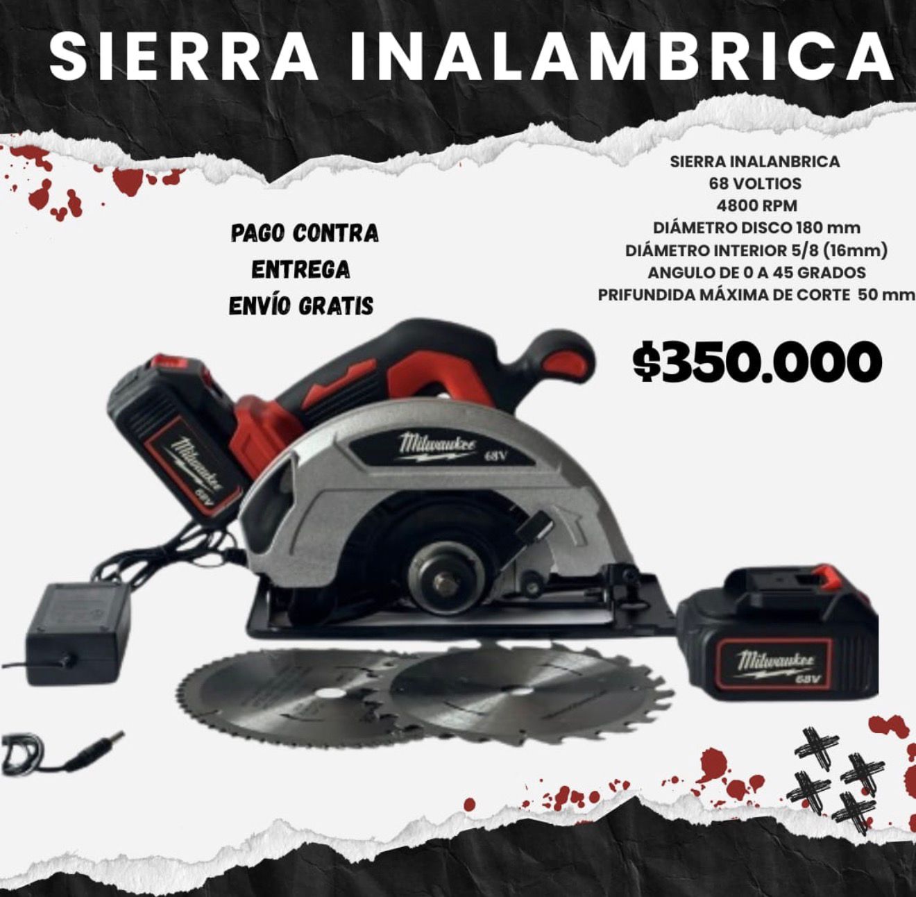 SIERRA CIRCULAR INALÁMBRICA 68V - Imagen 2 | Herramientas RoCa