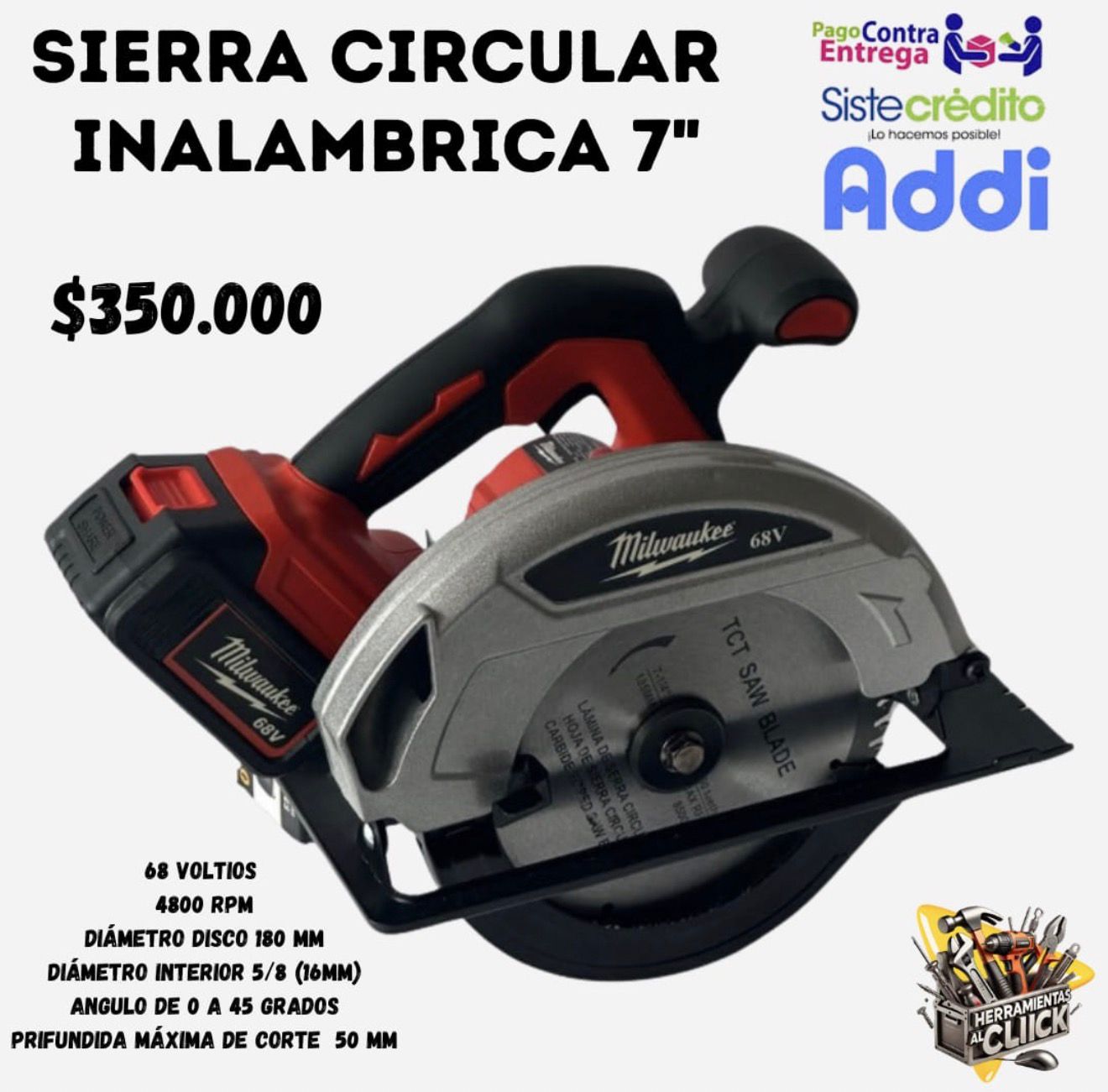 SIERRA CIRCULAR INALÁMBRICA 68V - Imagen 1 | Herramientas RoCa