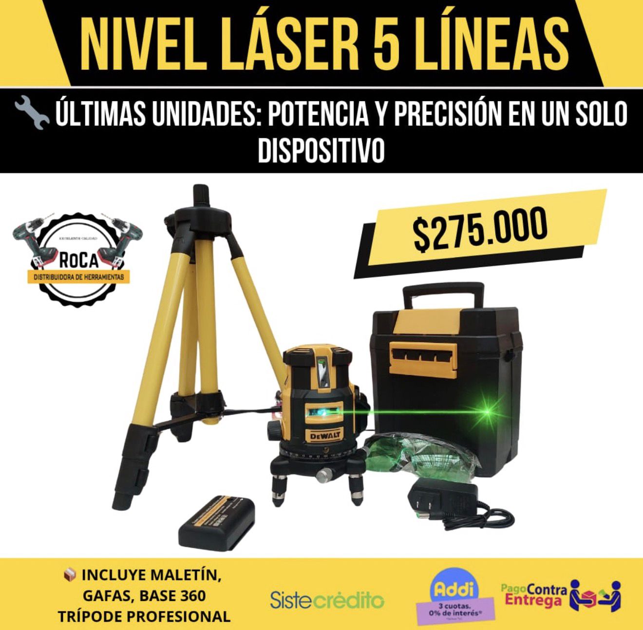 NIVEL LÁSER 5 LÍNEA - Imagen 1 | Herramientas RoCa