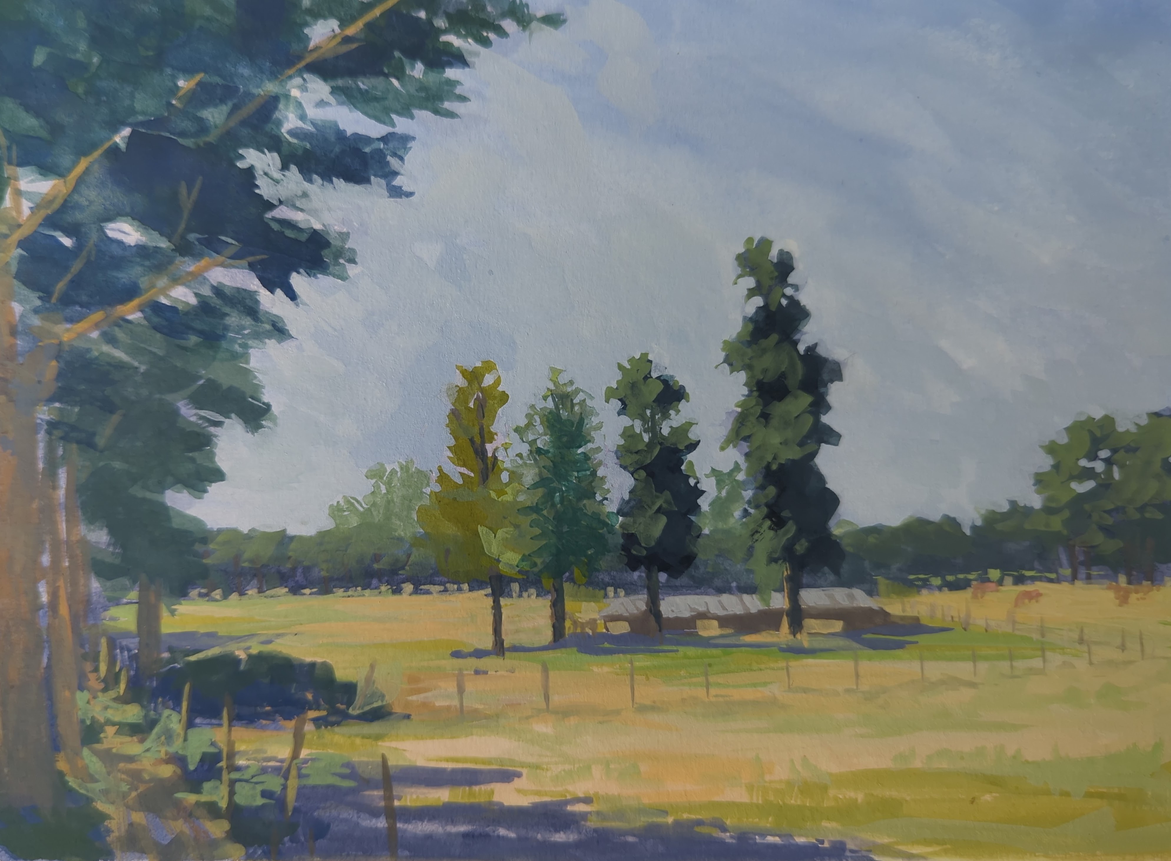 La plaine aux crapauds Parc du château de Versailles, Gouache — œuvre de Gaëtan NYDAM