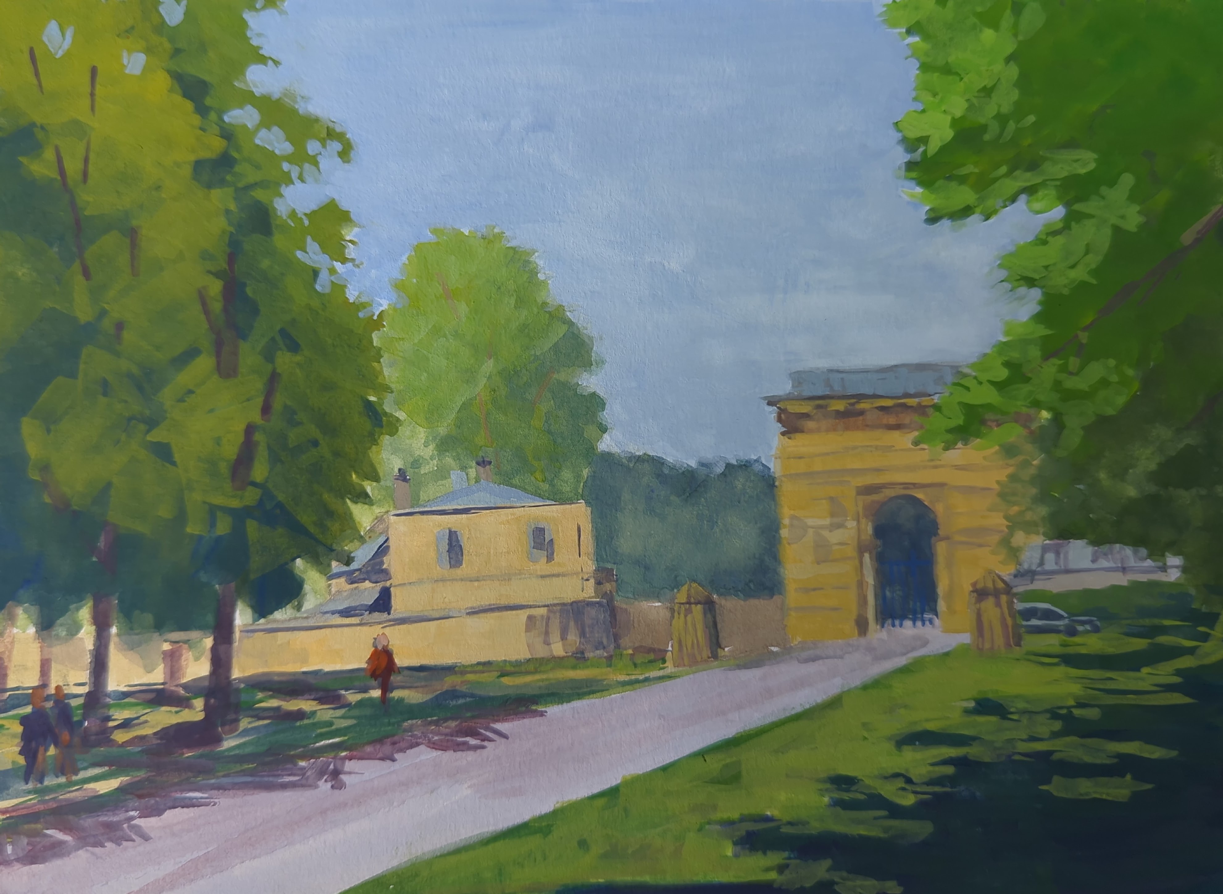 La porte Saint Antoine Parc du château de Versailles, Gouache — œuvre de Gaëtan NYDAM