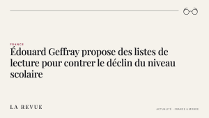 Édouard Geffray propose des listes de lecture pour contrer le déclin du niveau scolaire