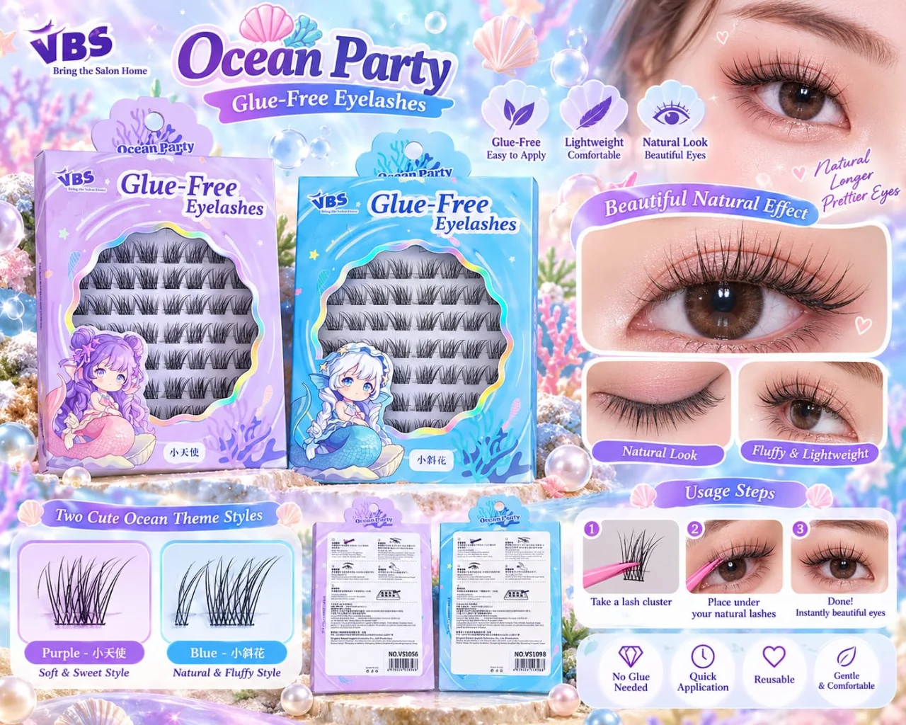 VBS Ocean Party Glue-Free Eyelashes