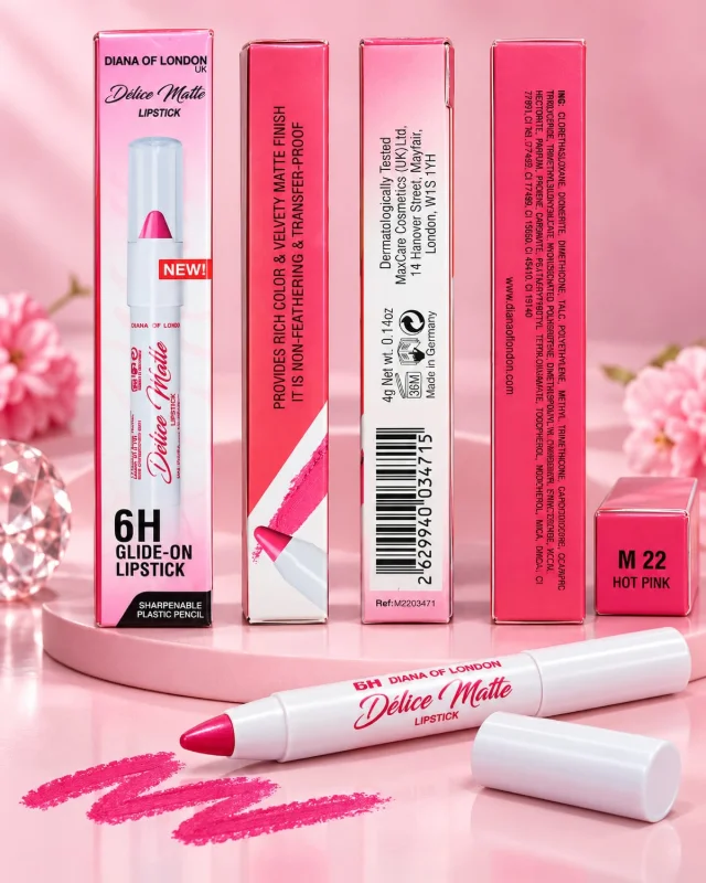 Diana of London Délice Matte Lipstick – M22 Hot Pink