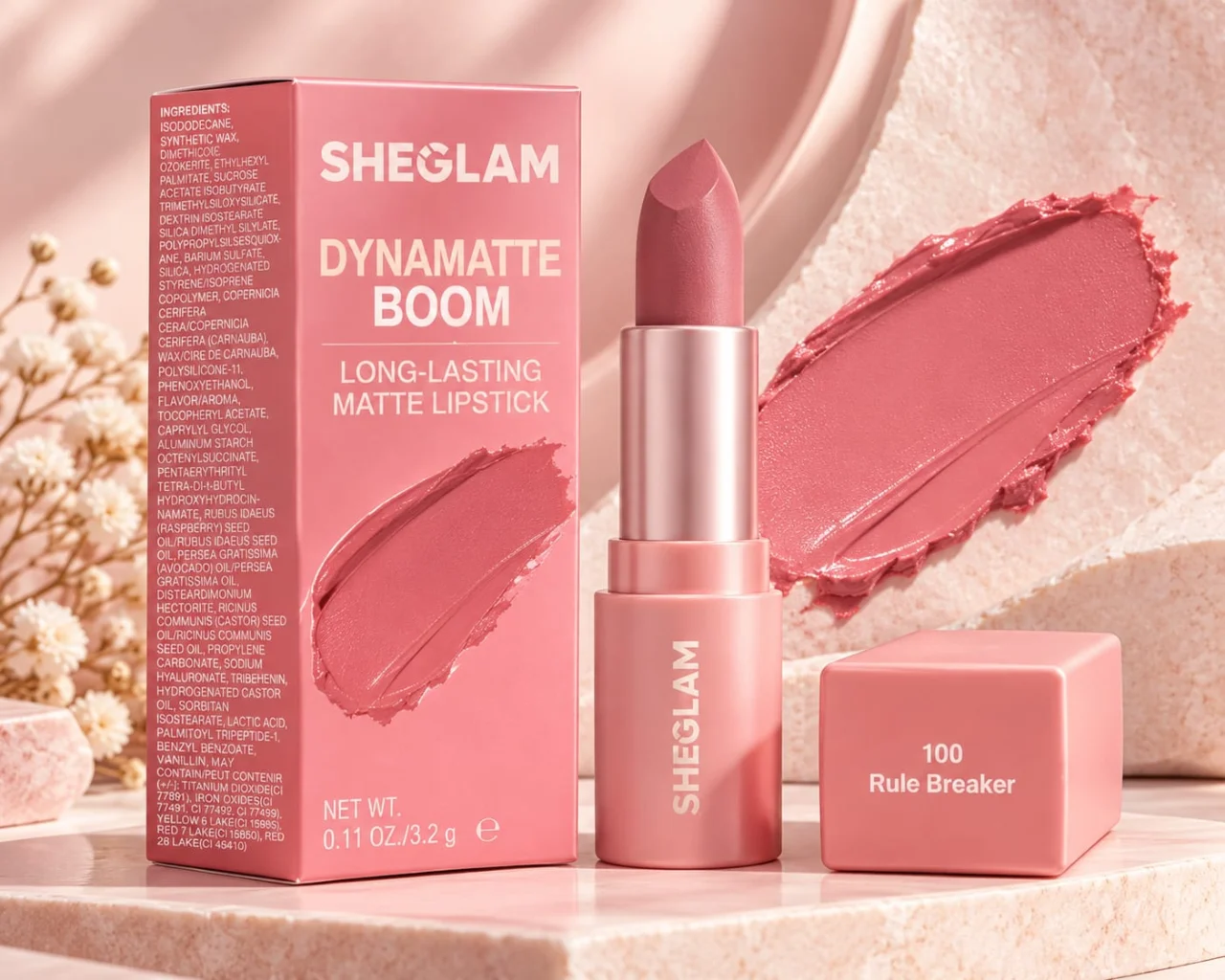 SHEGLAM Dynamatte Boom Long-Lasting Matte Lipstick – 100 Rule Breaker