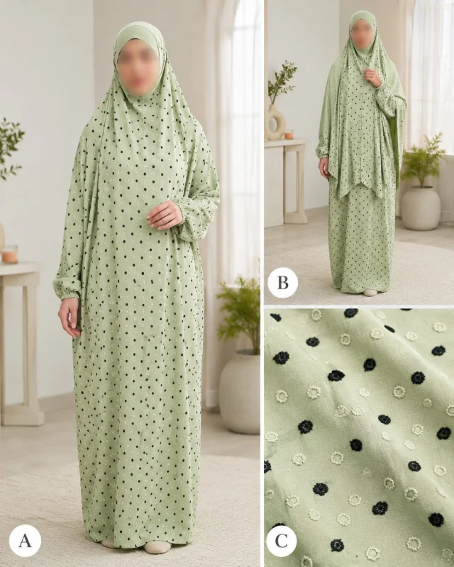 Elegant Sage Green Prayer Dress