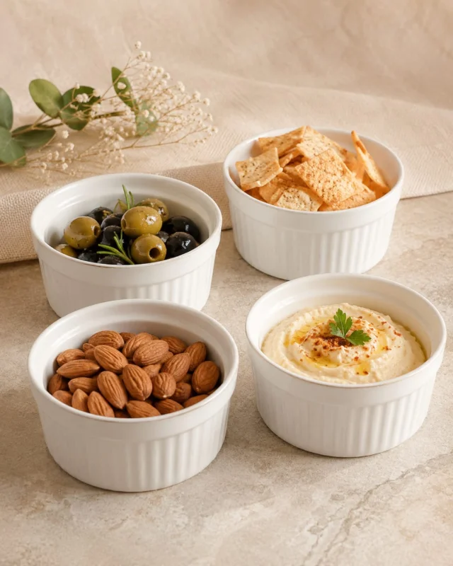 Elegant 4-Piece Ceramic Snack Bowl Set