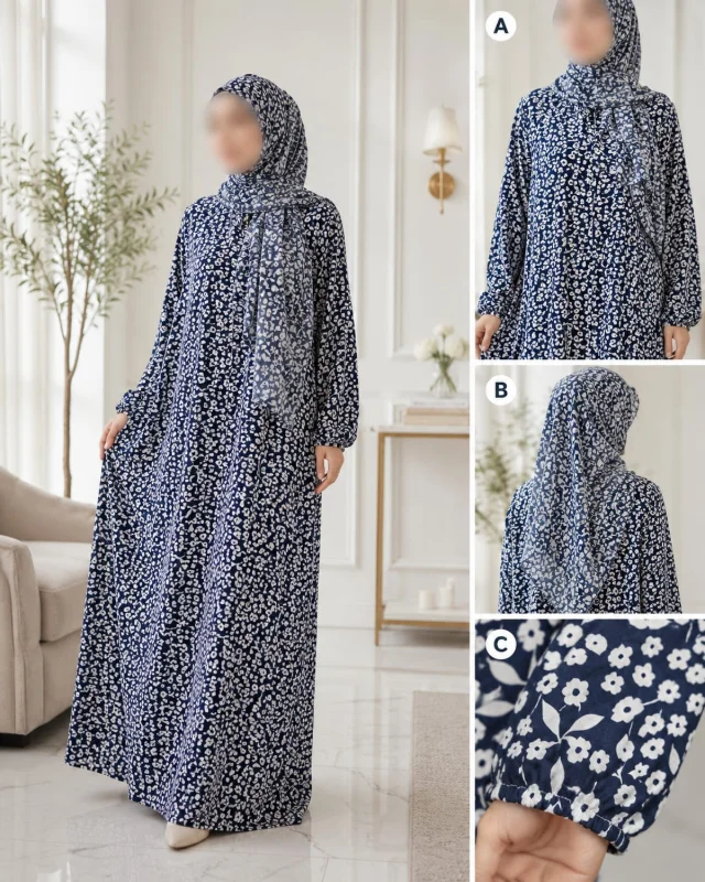 Elegant & Comfortable Floral Prayer Dress