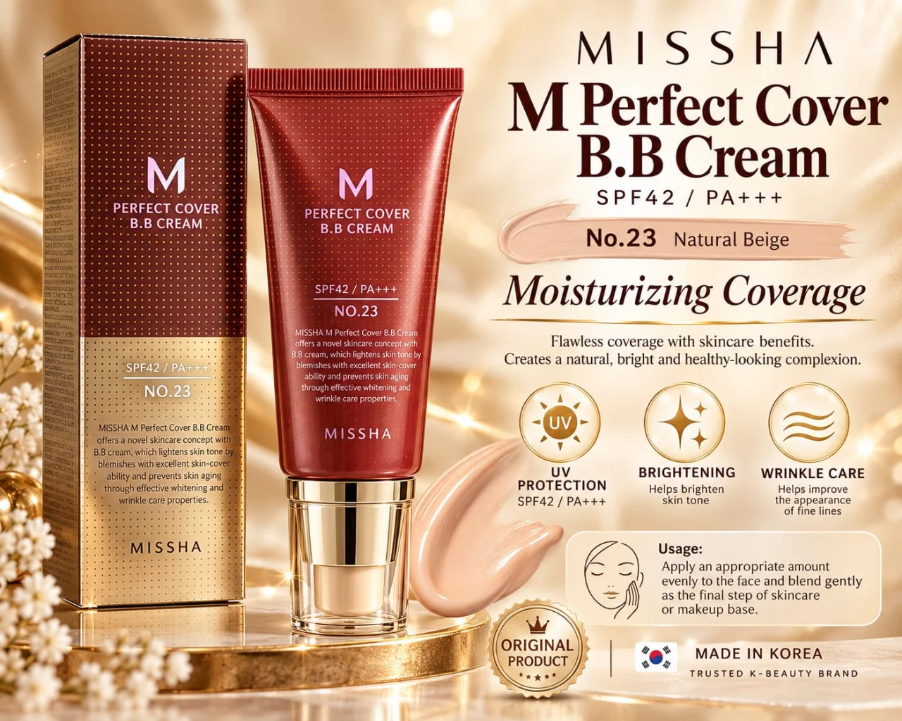 MISSHA M Perfect Cover B.B Cream – No.23 Natural Beige