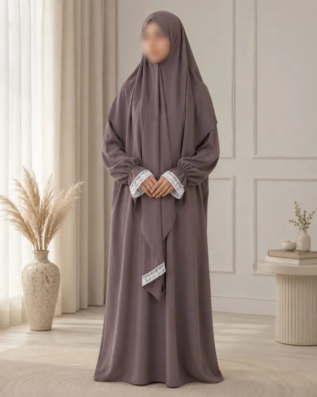 Elegant Taupe Prayer Dress