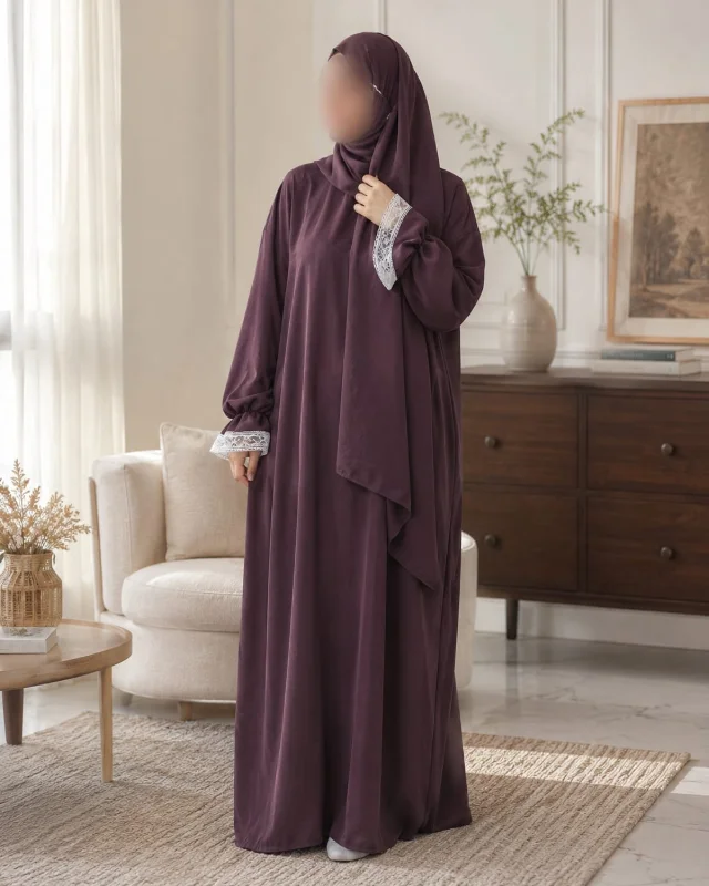 Elegant Plum Prayer Dress