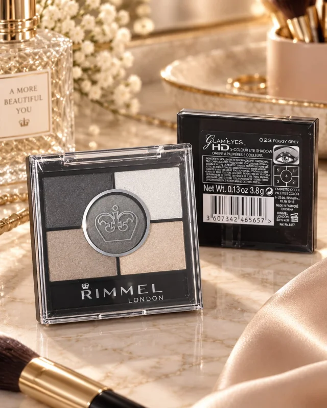 Rimmel London Glam’Eyes HD 5-Colour Eye Shadow – 023 Foggy Grey