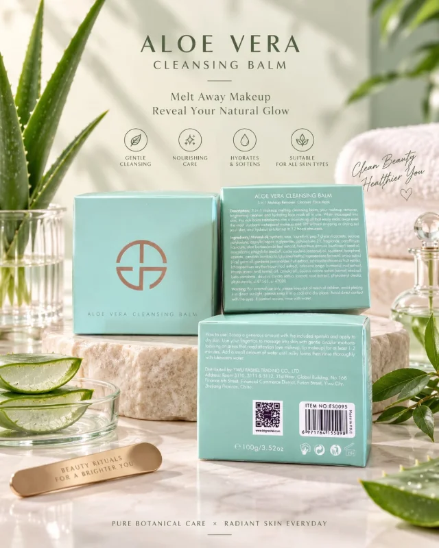 Aloe Vera Cleansing Balm – 3-in-1 Makeup Remover, Cleanser & Face Mask