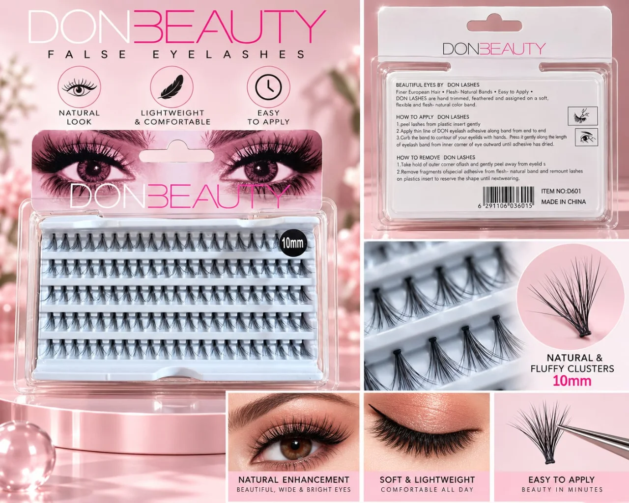 DONBEAUTY 10mm False Eyelash Clusters